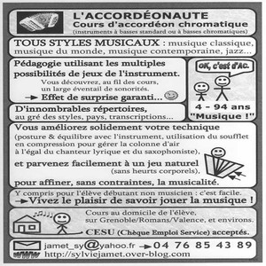 Jamet - Prof d'accordéon - Grenoble