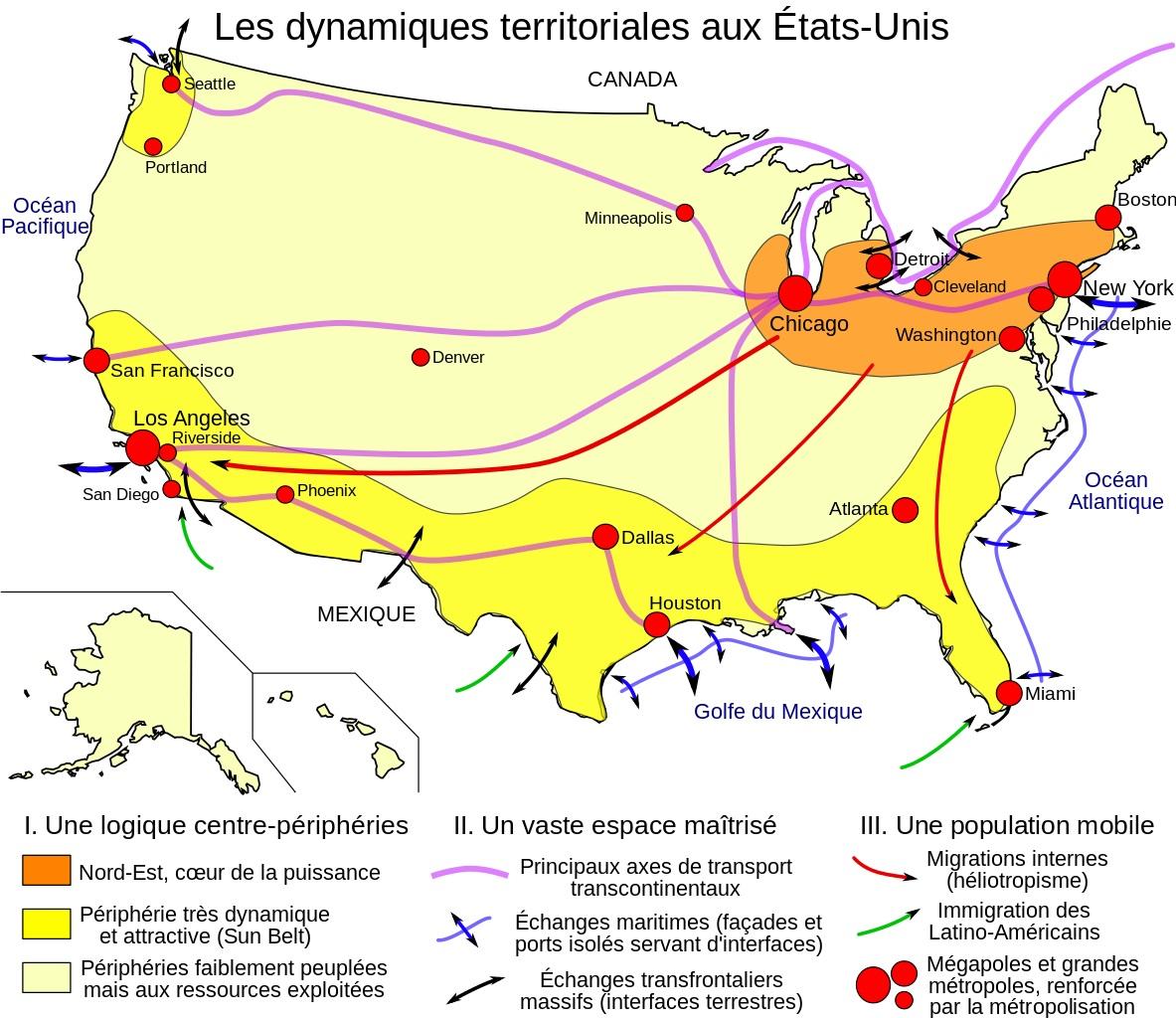 Légende du croquis des régions frontalières des Etats Unis et du Canada Légende du croquis des régions frontalières des Etats Unis et du Canada