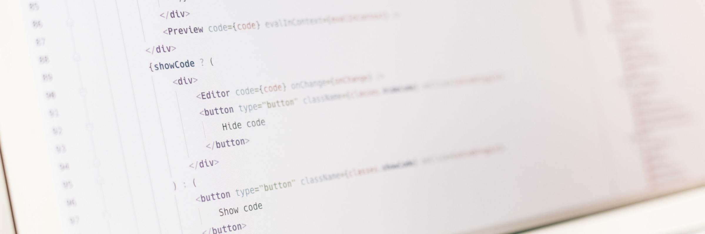 Code button. Code editor. code hide. puma nginx.