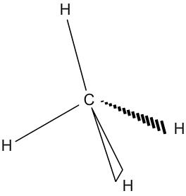 Représentation de cram du methane avec doublet non lian